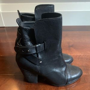 Rag & Bone Leather Ankle Black Boots